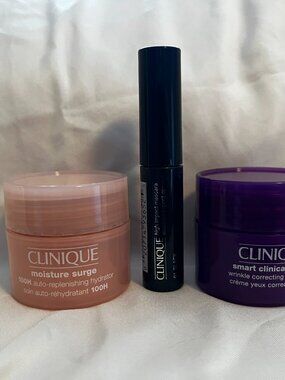3 x CLINIQUE bundle with moisture surge & smart clinical reair wrinkle & mascara